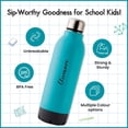 thumbnail image 3 of SOPL-OLIVEWARE Qua Water Bottle with Better Grip, 600 ml Bottle, BPA Free & Leak Proof, For Home, Office & Gym use - Green, 3 of 4