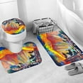 thumbnail image 3 of 4Pcs Funny Quotes Words Shower Curtain Set with Non-Slip Rugs and Toilet Lid Cover Leopard Cheetah Print Fabric Shower Curtain Bathroom Decor with Hooks Waterproof Washable 72" x 72'', 3 of 7