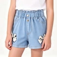 thumbnail image 2 of FAIWAD Kids Girls Jean Shorts Elastic High Waist Cute Denim Shorts Toddler Summer Pull On Jorts with Pockets, 2 of 9