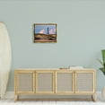 thumbnail image 2 of Stupell Nautical Lighthouse Cloudy Dunes Landscape Photography Gold Floater Framed Art Print Wall Art, 2 of 6