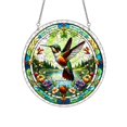 thumbnail image 2 of Acrylic Jigsaw Puzzle Suncatcher, 8 Inch Stained glass acrylic style Window Hanging, Hummingbird Pattern Round Wall Decor for Home, Summer Decor for Living Room and Window Display, 1 Pack, 2 of 5