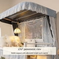 thumbnail image 4 of Bunk Bed Privacy Curtain Set with Aluminum Frame and Mosquito Net,Blackout and Mesh Privacy Curtain for Single Beds, Loft Beds, Student Dorms, 4 of 7