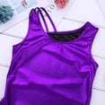 thumbnail image 5 of Vxuxlje Kids Girls Ballet Dance Gymnastics Leotard Shiny Metallic One Piece Open Back Jumpsuit Purple L, 5 of 7
