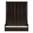 thumbnail image 4 of Queen Size Murphy Bed with Cushion,87″ High Wall Bed with Upholstered Headboard,Espresso, 4 of 9