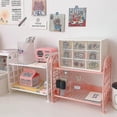 thumbnail image 3 of Double-layer Desktop Storage Rack Hollow Shelf For Cosmetic Stationery, 3 of 5