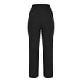 thumbnail image 5 of YUGYXL Plus Size Linen Pants for Women Button Up Stretch Waist Office Pants 2025 Summer Trendy Straight Business Pants with Big Pockets Black XXL, 5 of 6