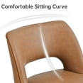 thumbnail image 3 of Vknow Furniture Modern Curved Back 2-Piece Counter Height Bar Stools, Upholstered Kitchen Bar Stools with Footrest for Kitchen Island and Dining Room,Brown, 3 of 8