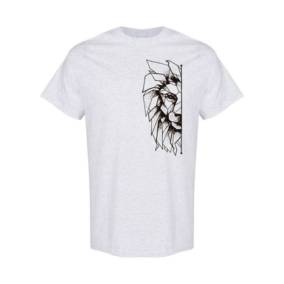 Lion Face Geometric Design T-Shirt Men -Image by Shutterstock, Male Small