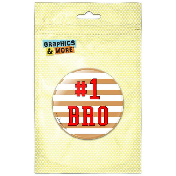 #1 Bro Number One Favorite Brother Sibling Pinback Button Pin Badge