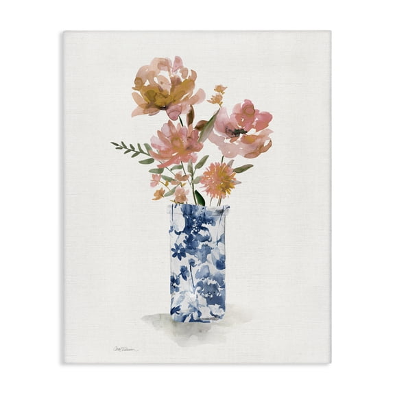 Stupell Industries Traditional Chinoiserie Blooms Pink Flowers Canvas Art, 16 x 20, by Carol Robinson