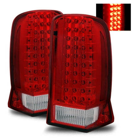 - For 02-06 Cadillac Escalade Euro Red Clear LED Tail Lights Rear Brake Lamps