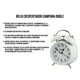 thumbnail image 4 of Reloj Despertador Campana Retro Analógico Estilo Vintage Alarma Decorativo Retro Retroiluminación (Blanco), 4 of 11
