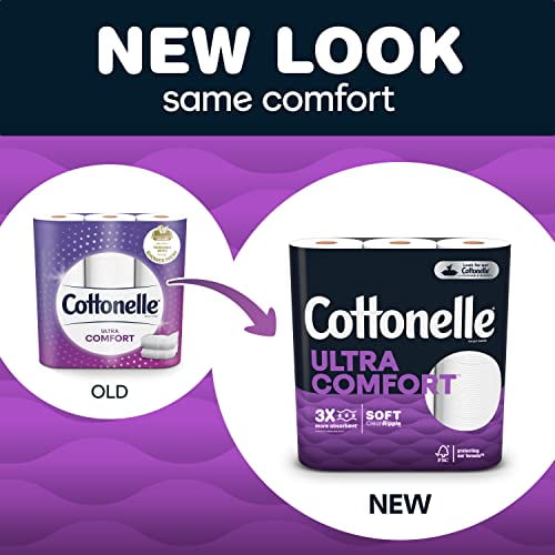 Cottonelle Ultra Comfort Toilet Paper, Strong Toilet Tissue, 24 Mega Rolls  (24 Mega Rolls = 96 Regular Rolls), 268 Sheets per Roll 