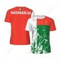 thumbnail image 2 of Exclusive design Madagascar Flag Grain 3D Printed Men For Running Bike Soccer Tennis Fitness Sports tshirt Mesh Short T-shirt, 2 of 12