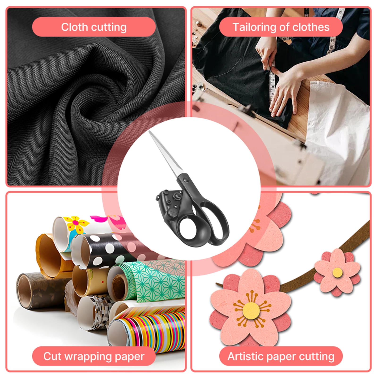 Suodoka 5‑Pack Laser‑Guided Scissors, 6.5‑ft Infrared Beam, Stainless‑Steel Blades, Adjustable Screws, Lightweight 145 g, Ideal for Fabric, Paper, DIY & Tailoring