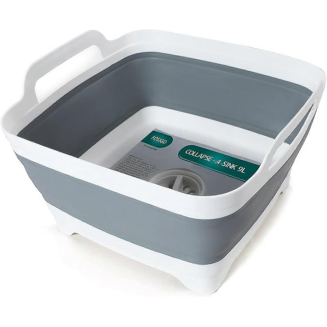 Lavavajillas plegable portátil de 9 l, con tapón de drenaje para fregadero de cocina y camping.
