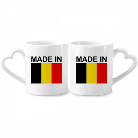 

Belgium Country Love Couple Porcelain Mug Set Cerac Lover Cup Heart Handle