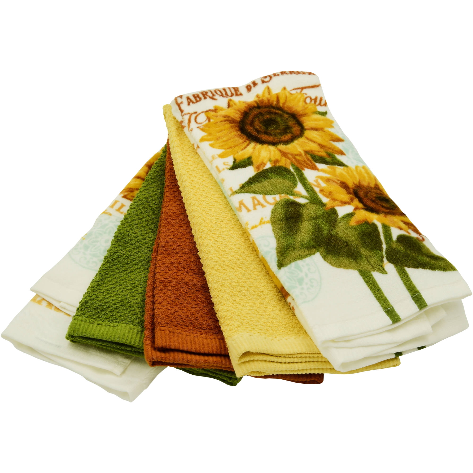 Mainstays Sunflower Kitchen Towel 5 Piece Walmart Inventory Checker Brickseek