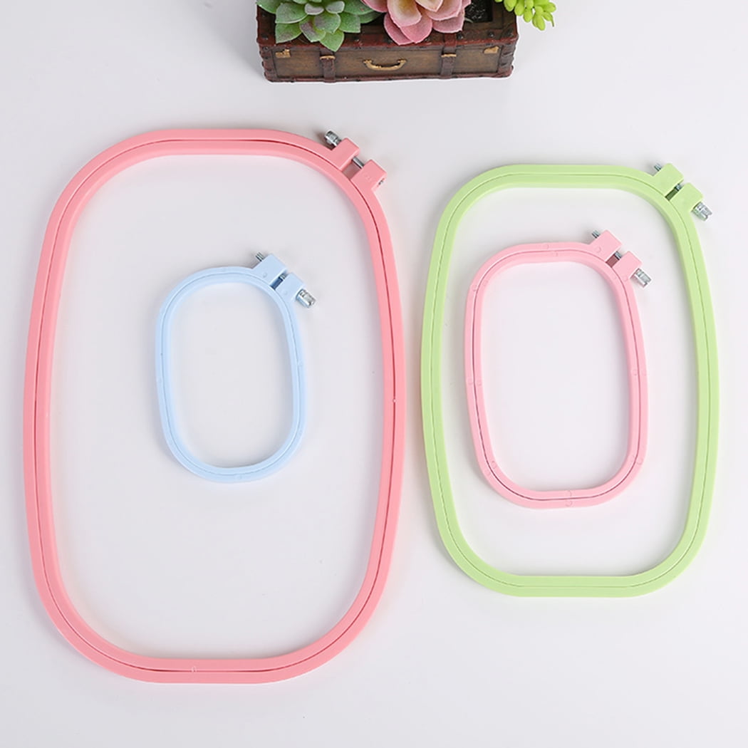 Candy Color Square Embroidery Hoop Cute Small Fresh Embroidery Hoop  Creative Square Smooth Plastic Cross Stitch Accessories
