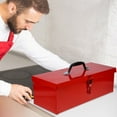 thumbnail image 4 of HONMEET Red Metal Tool Box 1Pcs Portable Tool Storage For Household Tools, 4 of 6