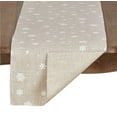 thumbnail image 2 of Fennco Styles Holiday White Snowflake Design Poly-Linen Natural Table Runner 16" W x 70" L - Natural Rectangular Table Cover for Home Décor, Banquets, Family Gatherings and Special Occasions, 2 of 3