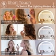 thumbnail image 5 of Swafrrt Vanity Mirror with Lights, 32x26 inch LED Lighted Makeup Mirror with USB Charging Port, Round Makeup Mirror, 3 Colors Lighting, Dimmable for Tabletop, Bedroom, 5 of 8