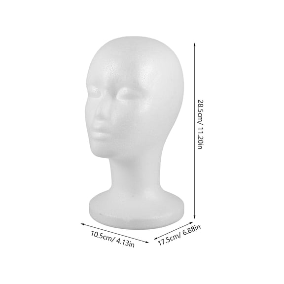TEHAUX White Foam Mannequin Form for Hats Display and Styling, 1 Set for Retail and Personal Use