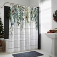 thumbnail image 4 of Winter Evergreen Bough Bathroom Shower Curtain Christmas Pine Cone Cotton Wood Grain Waterproof Washable Shower Curtains for Bathtub Bath Decor with Grommets and Hook 72 X 84 Inch, 4 of 8