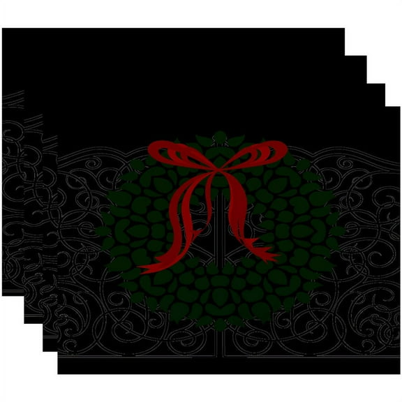 Simply Daisy 18" x 14" Gate Wreath Floral Print Placemats, Set of 4