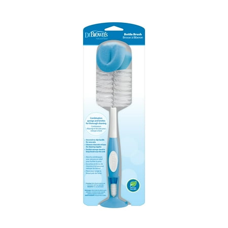 UPC: 0072239007006 | Dr. Brown s Baby Bottle Brush with Suction Cup Stand Sponge Scrubber & Nipple Cleaner Blue 1-Pack