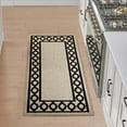 thumbnail image 3 of Washable Skid-Resistant Runner Rug, Trellis Border , Natural Twist and Black , 26" x 60", 3 of 9
