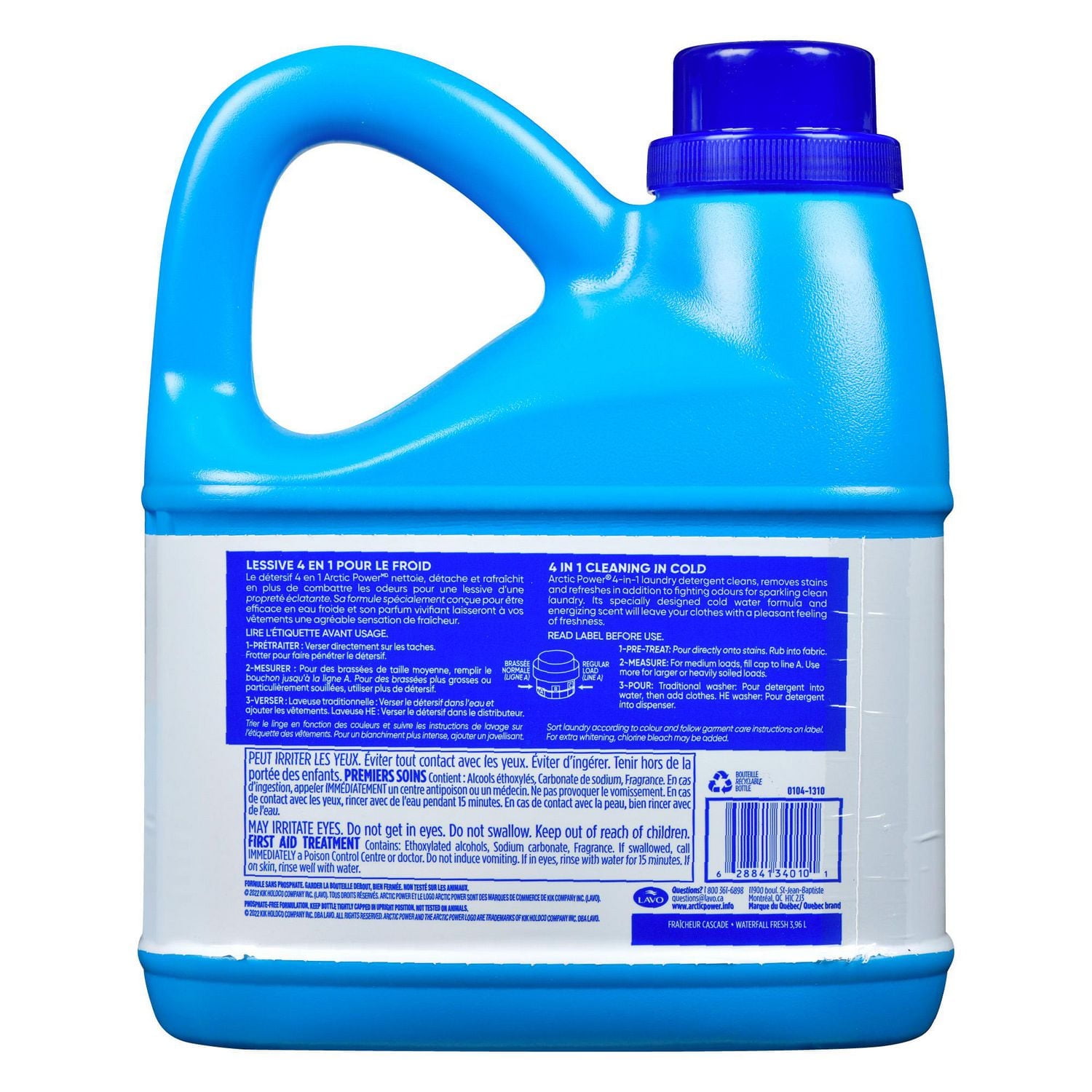 Détergent liquide Fraîcheur cascade d'Arctic Power 3,96 L, 100 brassées