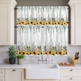 thumbnail image 4 of 3 Piece Kitchen Curtains and Valances Set Eucalyptus Leaves Cafe Curtains 36 Inch Length Yellow Sunflower Lavender Farmhouse Valance & Tier Curtain for Living Room Bedroom Window 54"x18"+27"x36"*2, 4 of 6