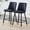 Black, Gold, variant on Ciphrias Counter Height Bar Stools Set of 2 Black PU Leather Gold Spray Metal Legs 39 Inch