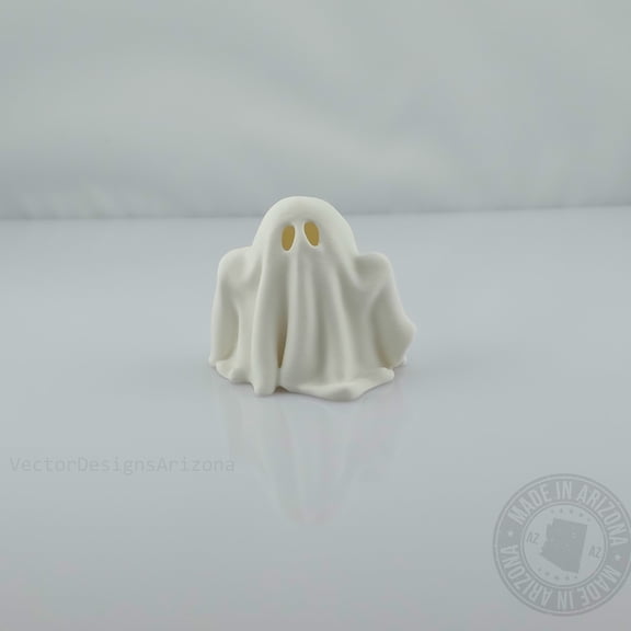 Minimalist Ghost Figurine, Modern Halloween Decor, 3D Printed Shelf Accent, 2 in Tall, 1 Ghost, White
