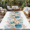thumbnail image 2 of Beach Coastal Outdoor Rug 4x6 Ft - Reversible Patio Rug Outdoor Camping Rugs, Nautical Shell Starfish Coral Summer Washable Indoor Outdoor Area Rugs, Non-Slip Outdoor Carpet Runner for Deck/Porch, 2 of 8