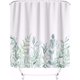 thumbnail image 1 of Cortina de ducha hojas verdes flores plantas baño cortina textil con efecto antimoho cortina de ducha lavable bañera incluye 12 anillos en C con peso inferior a 180x180cm (AnchoxAlto) JFHHH pequeña, 1 of 1