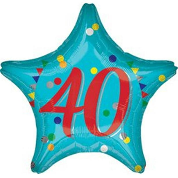 Anagram 90039 18 in. 40th Happy Birthday Star Balloon - Walmart.com ...