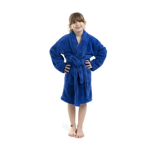 Bata de polar para niños BC BARE COTTON talla grande azul rey