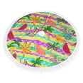 thumbnail image 2 of Christmas Tree Skirt, Multicolored Tropical Christmas Tree Decorations Indoor, Tree Skirts Mat With Tassel Trim for Halloween New Year Holiday Christmas Party Decor 36 Inches, 2 of 7