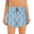 thumbnail image 4 of Lsque Cute Cartoon Corgi Printed Women's Running Shorts with Liner Pockets,Elastic Quick Dry Workout Athletic Gym Yoga Shorts,Womens High Waist Shorts-Small, 4 of 9