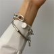 thumbnail image 5 of Jumpingount 2 unids/set de pulseras para niñas, brazaletes estéticos para mujer, boda, cumpleaños, joyería de moda, oficina, Club, esposa, regalo, Accesorios de disfraces Plata Jumpingount AP010766-02, 5 of 6