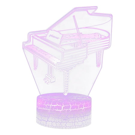 

wendunide Household Electric Appliances Musical Instrument 3D Night Light LED Colorful 16-Color Remote Control Desk Lamp C