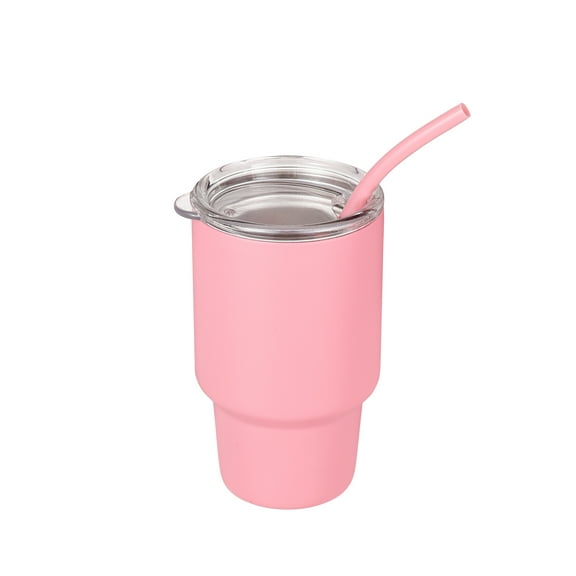 Mainstays 4oz Stainless Steel Double - Walled Insulated Tumbler with Straw, Pink (1 Count)