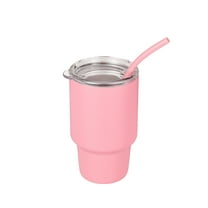 Mainstays 4oz Stainless Steel Double - Walled Insulated Tumbler with Straw, Pink (1 Count)