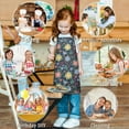 thumbnail image 6 of Pioneer Flower Floral Print Pattern Kids Aprons for Girls and Boys,Adjustable Neck Strap Toddler Aprons for Kids Cooking Baking, 6 of 7