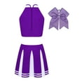 thumbnail image 4 of Miaeowve Women Girls Cheerleading Outfits Cheer Leader Uniform Fancy Dress Set for Dance Performance Purple M, 4 of 7