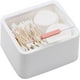 thumbnail image 1 of dispensador de tarros de algodón, organizador de bolas de algodón con tapa con bisagras, caja de plástico blanco para almacenamiento en el hogar Ofspeizc CZMR-ST15-1, 1 of 6