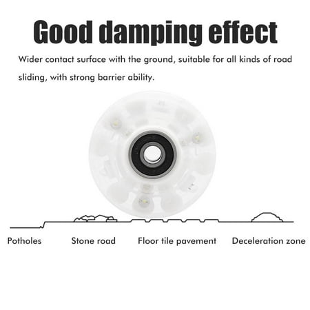 Indoor/Outdoor Roller Skate Wheels LED Light Up Inline Skate Wheels 72mm/ 76mm/80mm Inline Skates Replacement Wheel Flash Luminous Wheels 8 Pack,Green,76mm