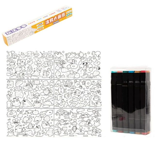 AMERTEER Children‘S Drawing Roll Diy Painting Drawing Color Filling Paper For Kids Toddler Painting Set